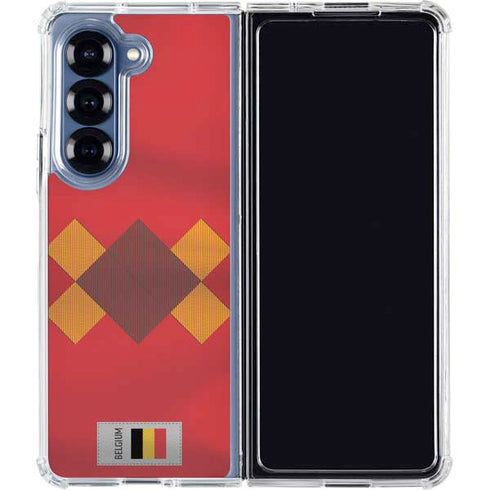 Belgium Soccer Flag Galaxy Z Fold6 Clear Case